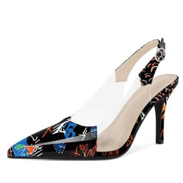 Imagem de Eldof Salto alto stiletto feminino fechado bico fino transparente, Grafite, 34