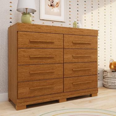 Imagem de Cômoda Infantil 8 Gavetas 100% Mdf 111,70cm X 100,50cm Brincare Espresso Móveis Cinamomo