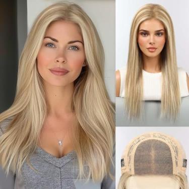 Imagem de starluck Perucas de cabelo humano lace frontal perucas de cabelo humano para mulheres loiro acinzentado pelucas de mujer pelo humano 40,6 cm, liso, realista e natural, uso diário