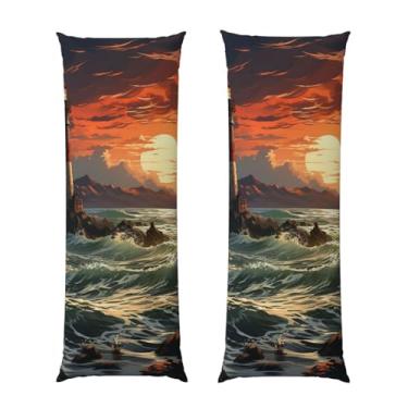 Imagem de Capa de travesseiro corporal com zíper ultramacia e refrescante, capa protetora respirável, capa de almofada decorativa para casa 50,8 cm x 137,2 cm