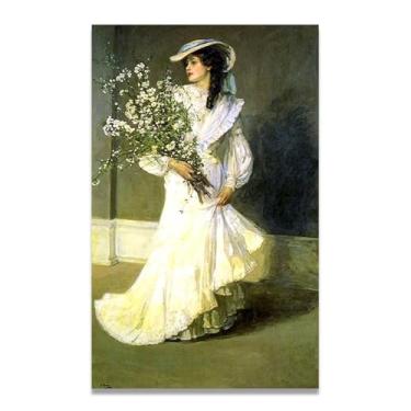 Imagem de Spring John Lavery Iconic Realist Portrait & War Scene Canvas Art – Decoração de parede irlandesa atemporal para casa 30 x 48 cm Un Framed