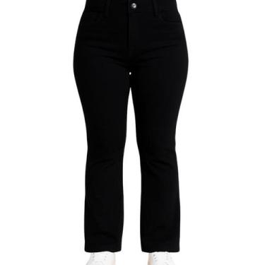 Imagem de Calça Jeans Casual Trabalho Feminina Flare Preto - Fardas Uniformes,  