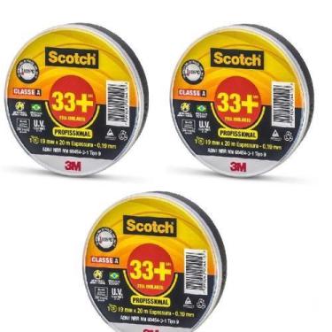 Imagem de Fita isolante 3m scotch 33+ 20 metros kit 3 peças