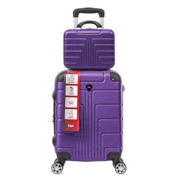 Imagem de Kit Mala De Viagem Bordo PP 8kg e Frasqueira P Luxo Tripx, Lilás