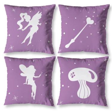Imagem de Kit 4 Capas Almofada 40cm X 40cm Decorativa Infantil Kids Digital Sem 