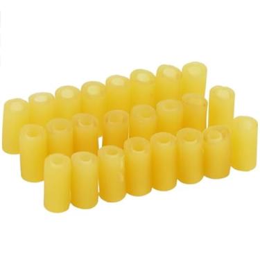 Imagem de Pacote com 24 tubos de borracha para captador de guitarra (3 mm interno) - Tubos elásticos naturais para ajuste de altura de guitarra elétrica e amortecimento de vibração (amarelo)