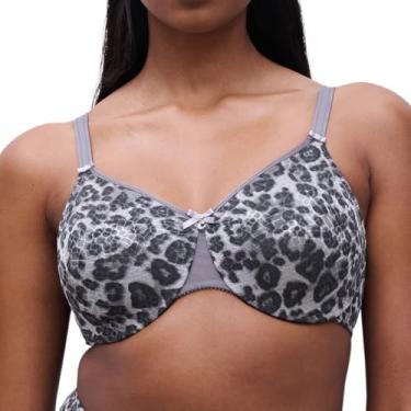 Imagem de Chantelle Minimizador feminino C Magnifique sem costura sem forro, Leopardo cinza, (40) 40G