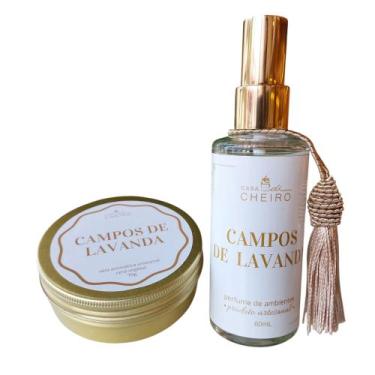 Imagem de Kit Vela Aromática Perfumada Vegetal 65G + Perfume de Ambientes 60ml -