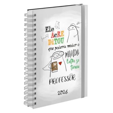 Imagem de Agenda Diária Plus 2026 Capa Dura Professores Flork Masculino