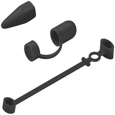 Imagem de siduater [Pacote com 4] Acessórios de proteção de silicone para Apple Pencil 1ª geração, inclui 1 substituição de tampa para Apple Pencil, suporte de tampa, capa de ponta, cabo adaptador, preto