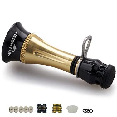 Imagem de HEIGHTEN Carretel giratório de pesca para Shimano Stradic FL FM Stella Vanford Vanquish Nasci Twinpower Daiwa Fuego Ballistic Certate Exist Luvias Tatula (48 mm - ouro e preto) (541)