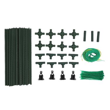 Imagem de Pssopp Um Suporte de Planta de Estrutura, Treliça de Pepino de Tubo de Aço Com Rede de Escalada de Nylon para Apoio Ao Ar Livre de Vidra