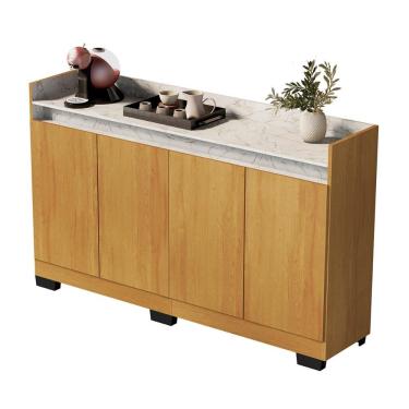 Imagem de Aparador Buffet Sala Lorde Marmorizado 4 Portas