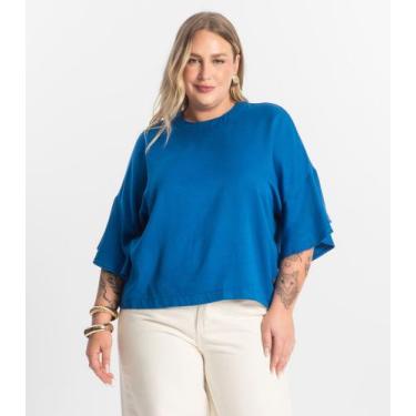Imagem de Blusa Feminina Secret Glam Azul, Plus G4, Azul