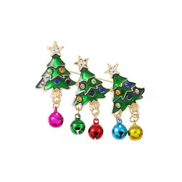 Imagem de LPYO Broche de Natal para mulheres, strass, cristal, árvore de Natal, guirlanda, boneco de neve, rena, trenó, Papai Noel, luva para bota, bengala doce, joias decorativas, broche, acessórios de