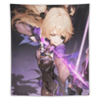 Imagem de LIEGBMEU Tapeçaria sexy de anime menina 127 x 152 cm arte de colcha de parede decoração de tapeçaria caprichosa AF182