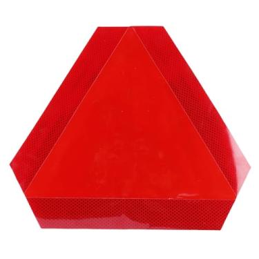 Imagem de Cryfokt Adesivo Reflexivo de Movimento Lento, Sinal de Triângulo Autônomo, Adesivo de Movimento Lento Lento Veículo Sinal Ideal para Carrinhos ATVs Tratores UTV, Adesivo de Triângulo