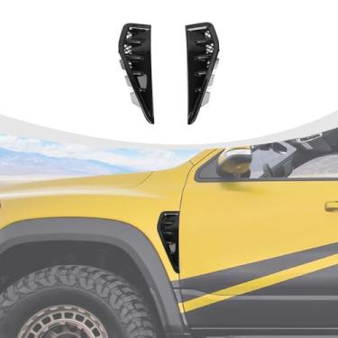 Imagem de RAZPOY Acabamento da tampa do para-lama frontal compatível com Dodge RAM TRX Accessories 2018-2025, tampa de saída de saída de ar da porta lateral preta
