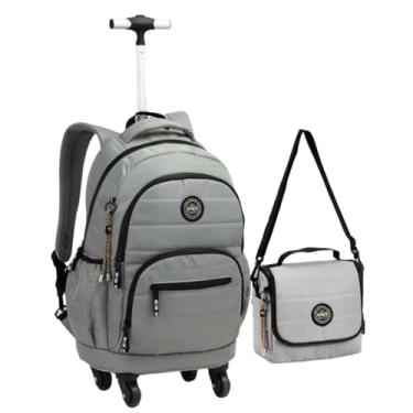 Imagem de Kit Mochila De Rodas e Lancheira 360º Escolar Masculina Notebook Cinza