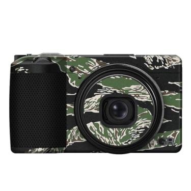 Imagem de Adesivo de câmera resistente ao desgaste GR 3 GR 3X Película protetora de vinil adesivo de fotografia de precisão para Ricoh GR3 GR3X (camuflagem listrada)