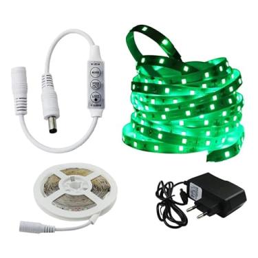 Imagem de Fita Led Verde 3528 5m Ip20 Botao Interruptor Dimmer Efeitos
