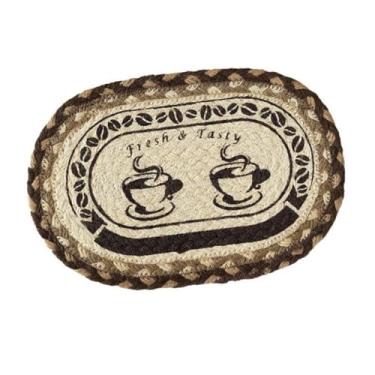 Imagem de Generic Jogo americano para mesa de jantar, presente oval para inauguração de casa, porta-copos rústico, jogo americano para amigos, bar, escritório, sala de, S