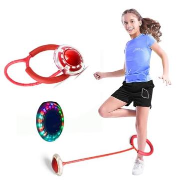 Imagem de Bola esportiva de cano baixo, bola de salto iluminada, bop it brinquedo de tornozelo para crianças dia das crianças Natal 5 cores (vermelho)