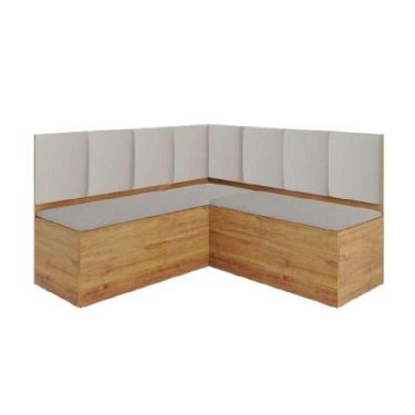 Imagem de Canto Alemão Com Baú Liebe Veludo Viero Madeirado/off White - VIERO MÓ