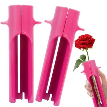 Imagem de Ferramenta de descascador de espinhos de rosa, removedor de espinhos para rosas, descascador de folhas de flores, haste de limpeza de cortador de rosa, verde para remoção de folhas, para casa