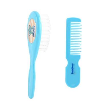 Imagem de Kit Banho cuidados para Bebe pente escova saboneteira e esponja - Baby