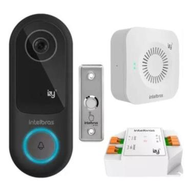 Imagem de Kit Videoporteiro WiFi Intelbras IVW 3000 com Campainha e Botoeira Sem