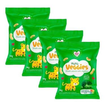 Imagem de Kit 4 Biscoito Nhami Mami Mini Veggie Snack Ervilha e Brócolis 18g