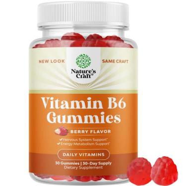 Imagem de Suplemento de gomas potentes de vitamina B6 da Natures Craft (30 unida