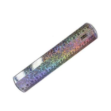 Imagem de Régua Waleu New Line Holográfica Glitter 15cm