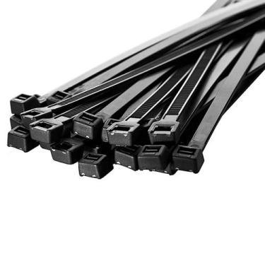 Imagem de Abraçadeira Em Nylon 400mm X 7,6mm Preta 100 Unidades. - OMEGA, Preto