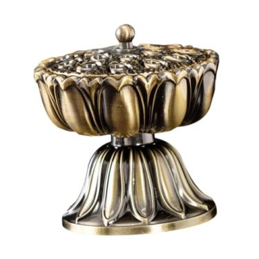 Imagem de Ｂｅｓｇａ Queimador de Incensário de Lótus, Decoração, Suporte de Bobina Simples Portátil, Ornamento de Mesa para Suprimentos de Festa, Mesa, Bronze, Tamanho real