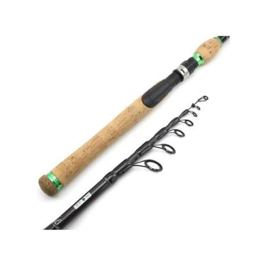 Imagem de Vara de Pesca de Viagem Vara de pesca telescópica carbono com cabo cortiça estendido, peso isca 15-45g, vara rápida M Power(2.1 M)