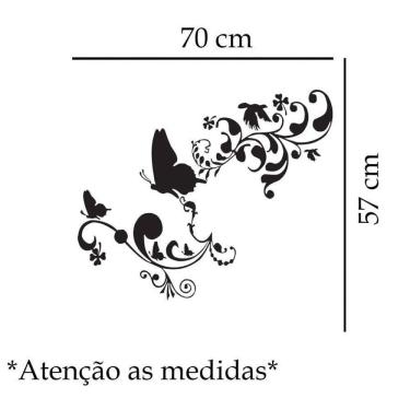 Imagem de Adesivo De Parede Borboleta E Folhagem