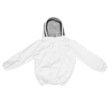 Imagem de Roupas de apicultura com proteção facial - Essencial para apicultores - Poliéster algodão macio e confortável - cinza (branco)