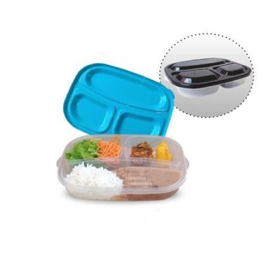 Imagem de 6 Marmitex Pote Marmita 3 Em 1 Geladeira Freezer Microondas - ercaplas