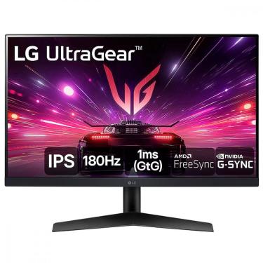 Imagem de Monitor Gamer LG Ultragear 24 Full HD 180Hz 1MS HDMI DP IPS HDR Freesync G-Sync Preto - 24GS60F-B
