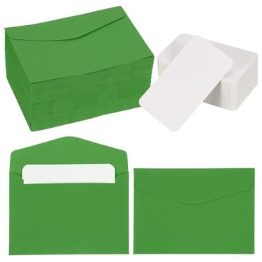 Imagem de PATIKIL Conjunto de 100 mini envelopes com cartões em branco, 11,4 x 8 cm, cartões de notas e envelopes em branco para presente de casamento, convites de formatura, férias, dia de Ação de Graças