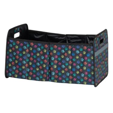 Imagem de Paws Organizador de porta-malas de carro dobrável com alças base antiderrapante bolsa de viagem para caminhão SUV (patas de confet)