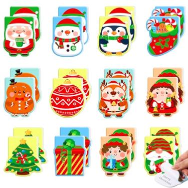 Imagem de Faccito Bloco de notas de Natal, 48 peças, blocos de notas de Natal, pequenos blocos de notas de Natal, boneco de neve, Papai Noel, bloco de notas para lista de crianças, lembrancinha de festa de férias, presente de sala de aula, enchimento de saco de guloseimas