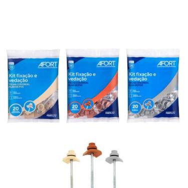 Imagem de Kit Fixação /Vedação Afort Pvc Plan 20Pc Completo, Terra Cota
