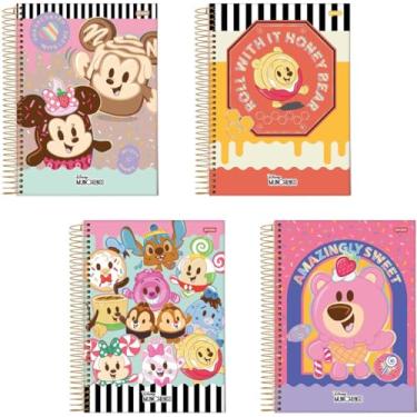Imagem de Kit de Cadernos, Jandaia, 1 Matéria, Capa Dura, Disney Munchillings, 80 Folhas, Pacote com 4