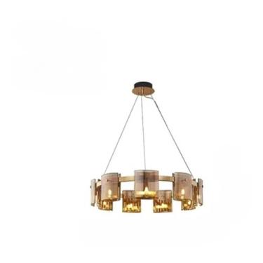 Imagem de Lustre de cristal escandinavo LED dourado preto compatível com quarto sala de estar hall luminária pendente decoração de casa luminária de interior luminária de lustre