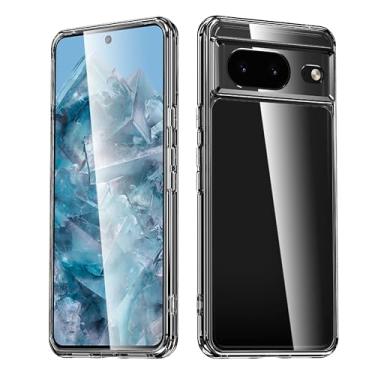 Imagem de PAIDAAR Capa transparente para Google Pixel 8a, [não amarela] [proteção de grau militar de 3 metros] Capa transparente protetora antiarranhões com acrílico rígido (traseira) + amortecedor de TPU macio