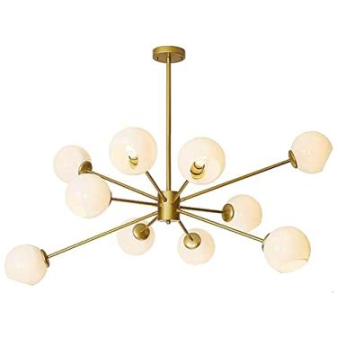 Imagem de Lustre Magic Bean Lustre Molecular Globo de Vidro Luminária Pingente Lustre de Metal com Hastes Ajustáveis Iluminação Pendurada para Sala de Jantar Quarto Cozinha Sala de Estar (