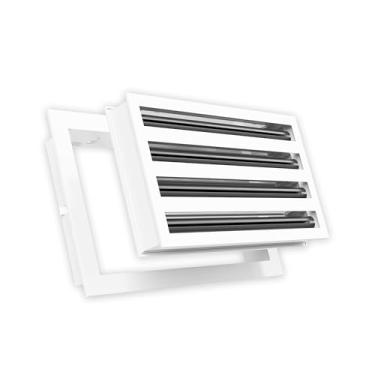 Imagem de Grade CA de design moderno 14x8 - alumínio branco - saída de ar - difusor de slot linear - grade de registro para aquecimento e resfriamento - compatível com registros de teto, parede ou piso